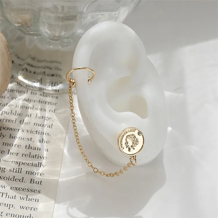 Модные геометрические круглые характерные серьги металлическая цепочка