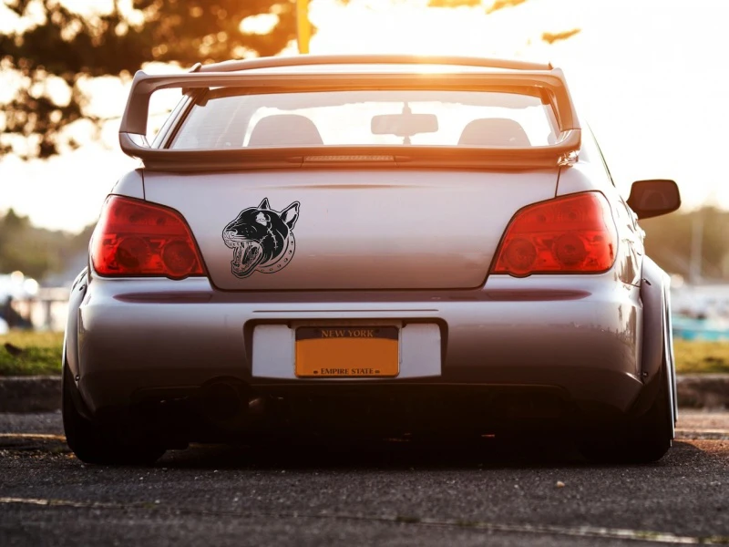 

18cm X 18cm Creative Car Sticker Angry Mouthed Bull Terrier with Open Mouth Accessories Car Styling Scratches Waterproof PVC