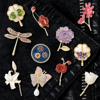 creative trendy plant corsage jewelry oil drop brooch pin denim bag gift for friend men women fashion jewelry clothes decoration