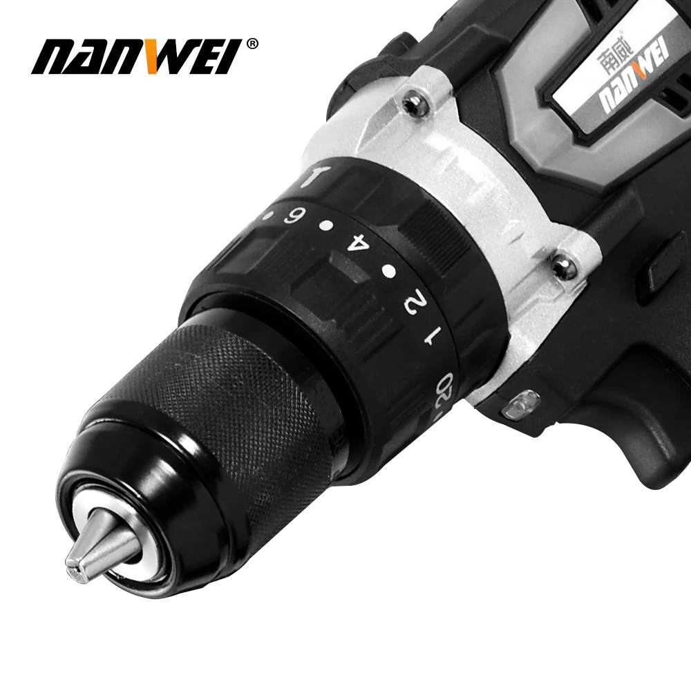 

NANWEI 21V Li-Ion Battery Double Speed Brushless Impact Function Heavy Duty Cordless Drill