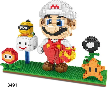 3491 no box Игра Super Mariing Bowser черепаха Ститч животное 3D модель DIY Алмаз Мини строительные блоки кирпичи игрушка 2300 шт - Цвет: 3491 no box