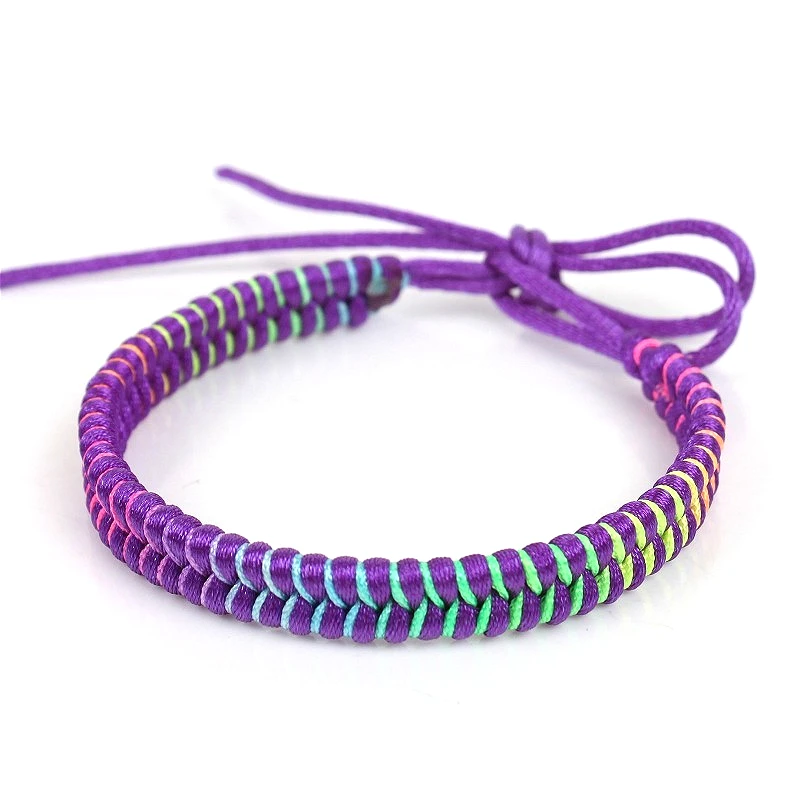 

Rainbow Waxed Cords Braided Hemp Rope Woven Handmade Friendship Bracelets