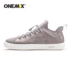 ONEMIX Для Мужчин's Скейтбординг кроссовки кожа плоская дышащая обувь на выход для прогулок либо занятий бегом и противоскользящая спортивная обувь