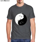 Забавная футболка Taichi Cat Yinyang Kongfu, милая забавная Мужская рубашка с котом для влюбленных, Высококачественная хлопковая футболка унисекс с короткими рукавами, Новинка