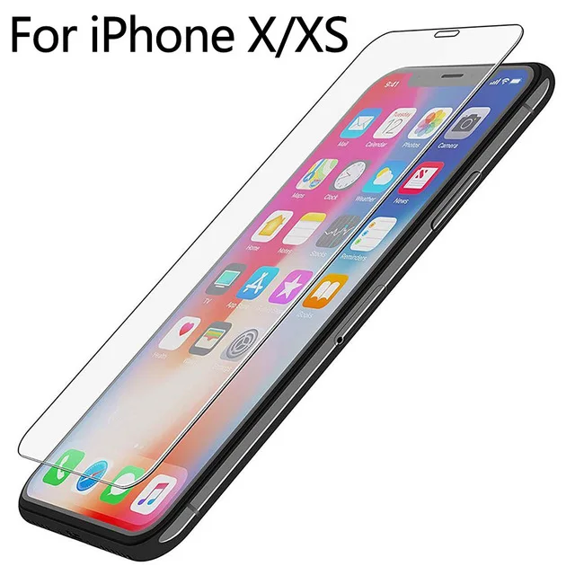 Esamday HD взрывозащищенное Закаленное стекло для iPhone 11 Pro Max X XS MAX XR 6 6S 7 8 Plus 5 s SE чехол с защитной пленкой для экрана - Цвет: For iPhone X XS