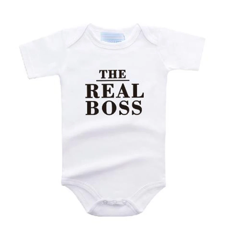 Комбинезон для младенцев с рисунком настоящего босса семейная подходящая