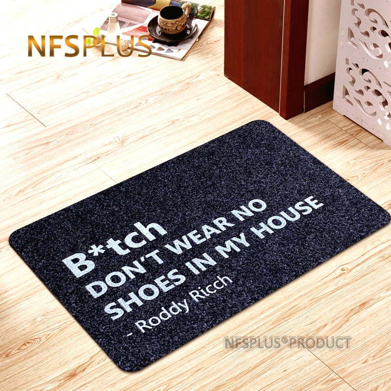 Decorative Door Mat Carpet Outdoor Indoor Doormat Shoes Clean 40x60cm DON'T WEAR NO SHOES IN MY HOUSE Print Anti-Slip Floor Mats | Дом и