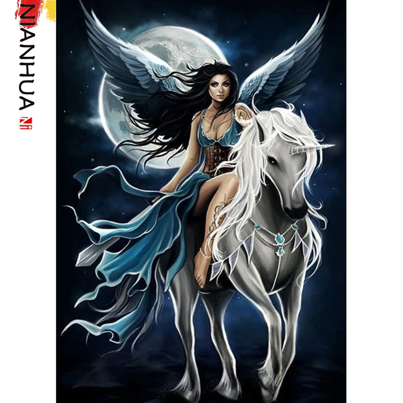 5D алмазная живопись ангел лошадь Набор для вышивки крестом сделай сам украшение