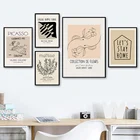 Абстрактная линия Матисс Оливковый лист большое дерево настенное Искусство Холст Картина скандинавские плакаты и принты настенные картины для декора гостиной