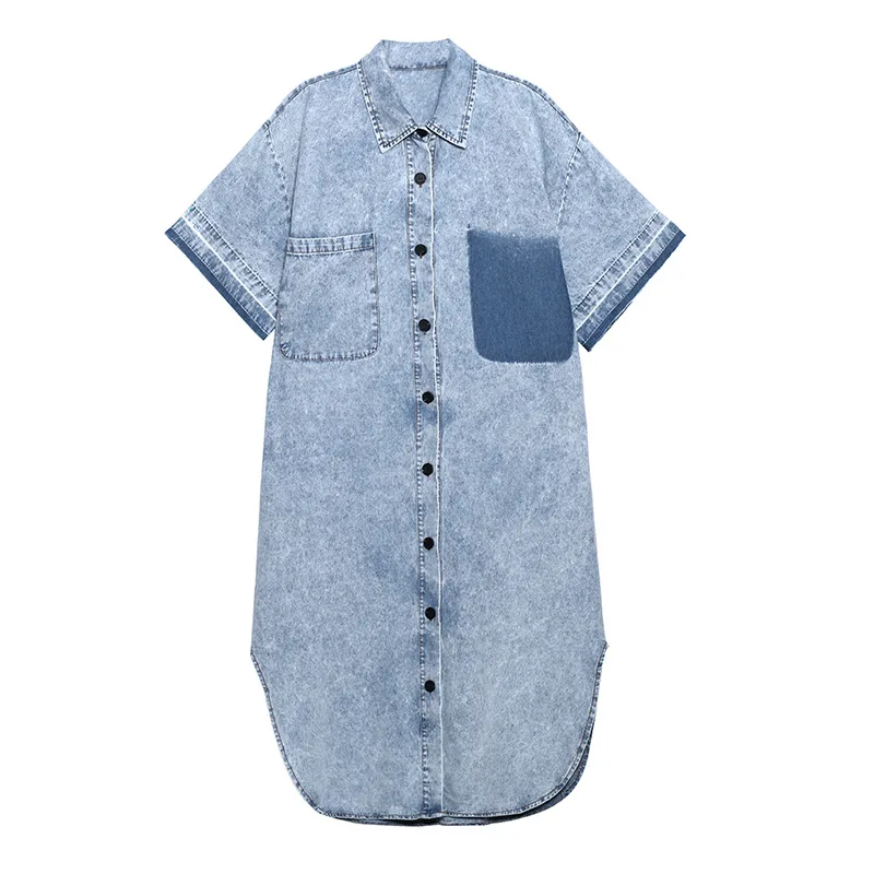 

Max LuLu Korean Summer Design 2021 Ladies Denim Casual Dress Women Short Sleeve Vintage Dresses Female Punk Oversized Vestidos