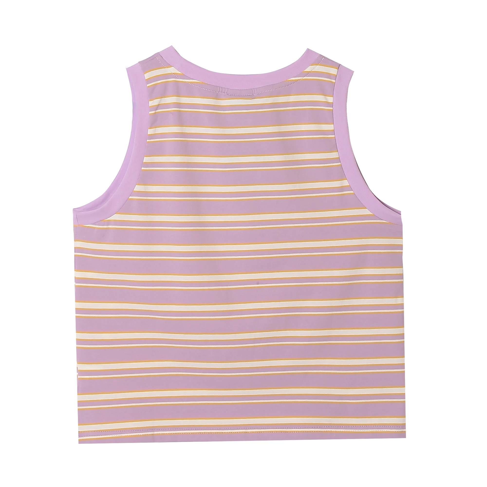 

Japanese institute of lovely summer wind purple stripes sleeveless top female students in 2020, the new vest T-shirt short parag
