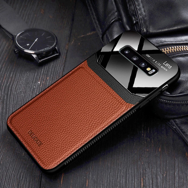 Защитный чехол для Samsung Galaxy Note 10 Plus e кожаный зеркальный стеклянный S10Plus S10e S10 +