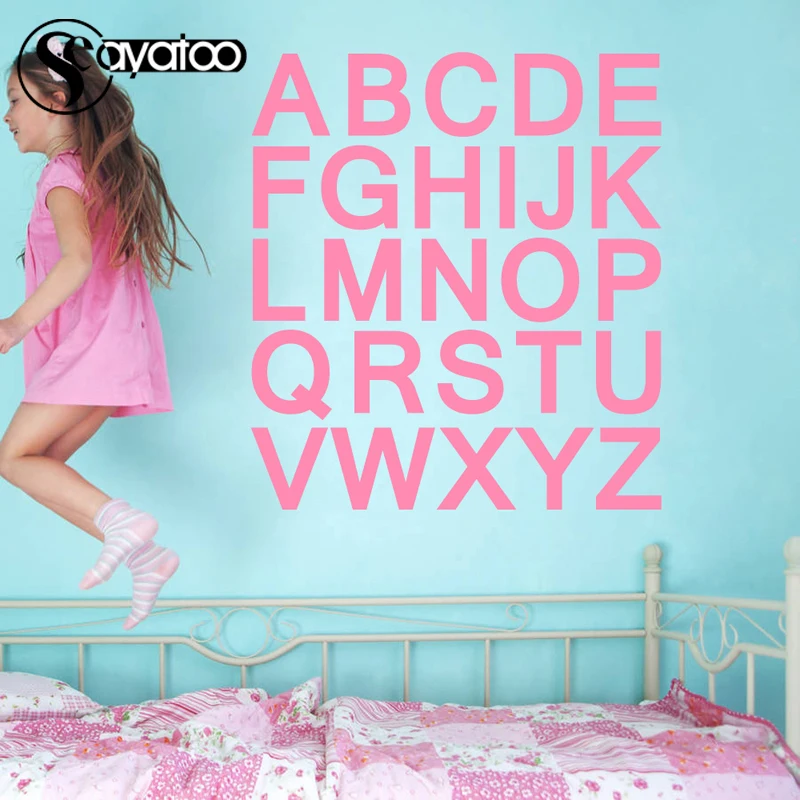 Виниловая наклейка на стену в виде английского алфавита 54x60 см|english alphabet|baby bedroomvinyl