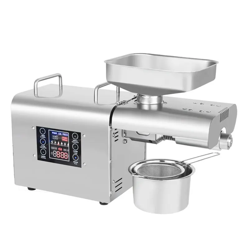 

750W Automatic Commercial Linseed Oil Press, Peanut Oil Press, Hot And Cold Stainless Steel Small Oil Press 110V/220V