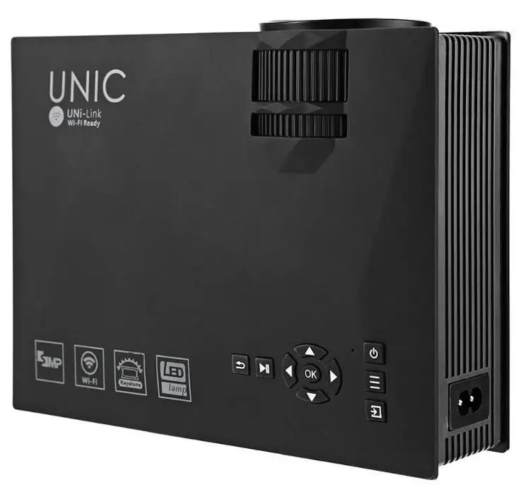 Мини Портативный UNIC UC46 + беспроводной Wi-Fi Full HD светодиодный Видеопроектор для