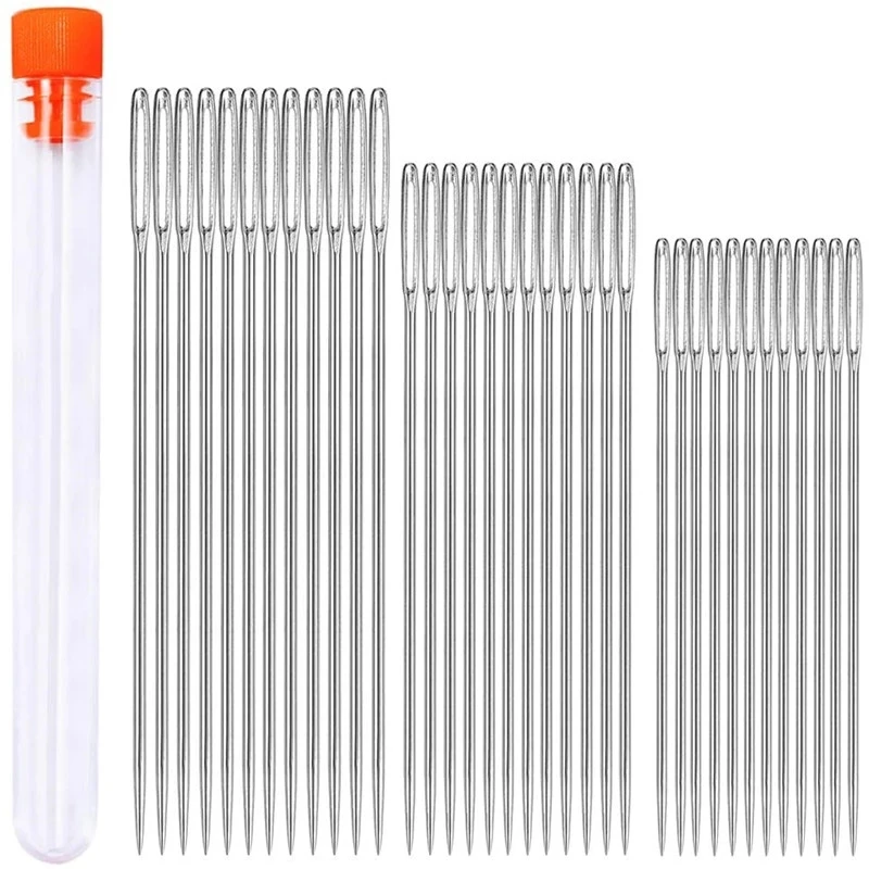 

Dailylike Hand Sewing Sharp Large Eye Stitching Needles Embroidery Thread Sewing Stainless Steel Yarn Knitting Needle
