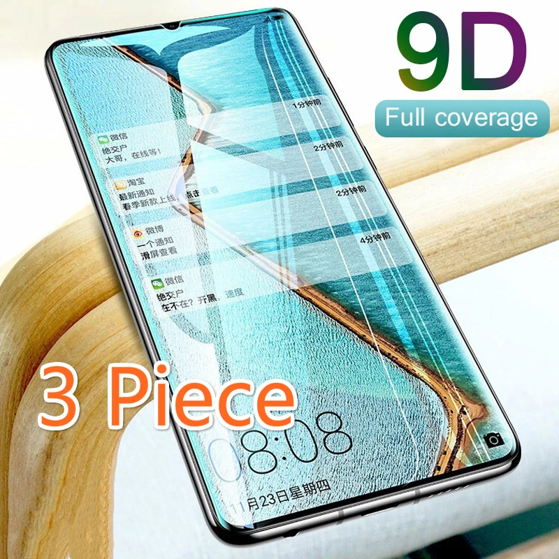 

3-1Pcs 9D Full Cover Tempered Glass for Huawei P20 Pro P30 Lite Screen Protector Film For Hauwei P20 P30 Pro Protective Glass