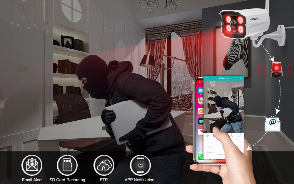 MISECU безопасности Видео IP камера аудио беспроводной 1080P 720P Металл Открытый Водонепроницаемый P2P CCTV камера ночного видения SD слот для карты