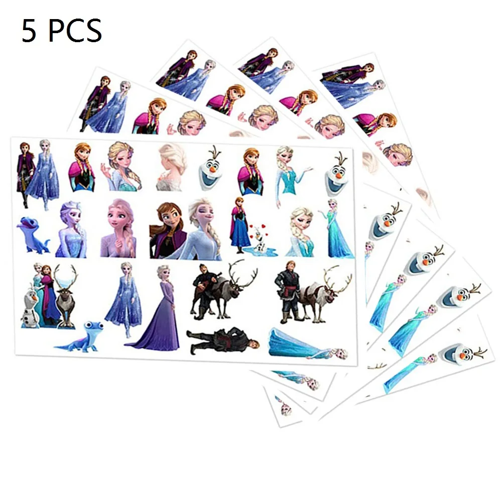5PCS Disney Frozen magic Spiderman Mickey Mouse Tattoo stickers action figure super heroes Cartoon boys girls birthday gifts toy |