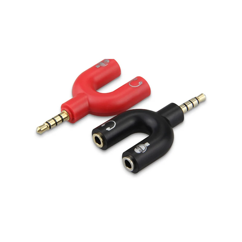 Разветвитель 3 5 мм U образный переходник для стереозвука микрофона наушников