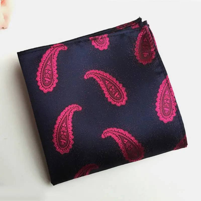 F083 Paisley Мужской Шелковый платок тканый узор в горошек Пейсли мужской деловой Повседневный квадратный Карманный платок свадебные Hankies F80-100 - Цвет: F083 Paisley