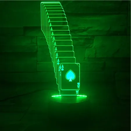 3d лампа в виде покера волшебный симпатичный подарок для младенца сенсорный