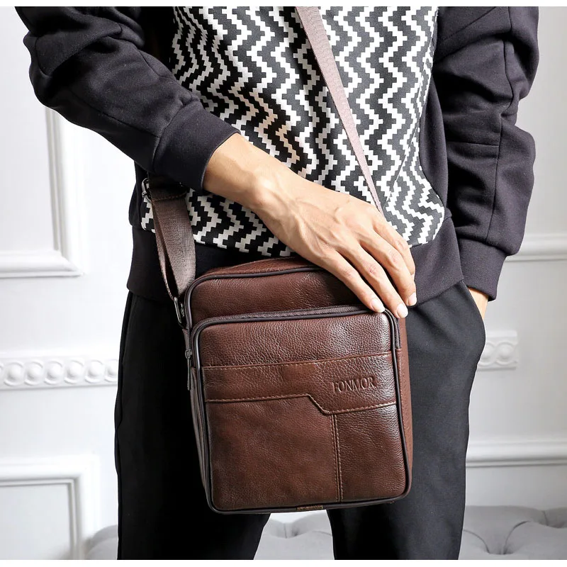 Новинка 100% коровья кожа мужская сумка на плечо сумка-мессенджер повседневная