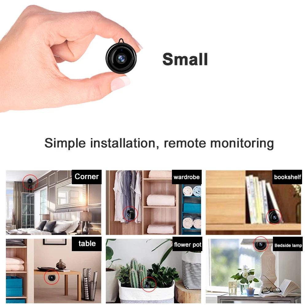 Беспроводная мини Wi-Fi ip-камера с разрешением 720 P, облачное хранилище, инфракрасное ночное видение, умный дом, безопасность, детский монитор, обнаружение движения, sd-карта
