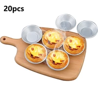 20pcs non stick aluminum alloy egg tart mold cupcake cake mini pie muffin pan baking tool molds pastry tools