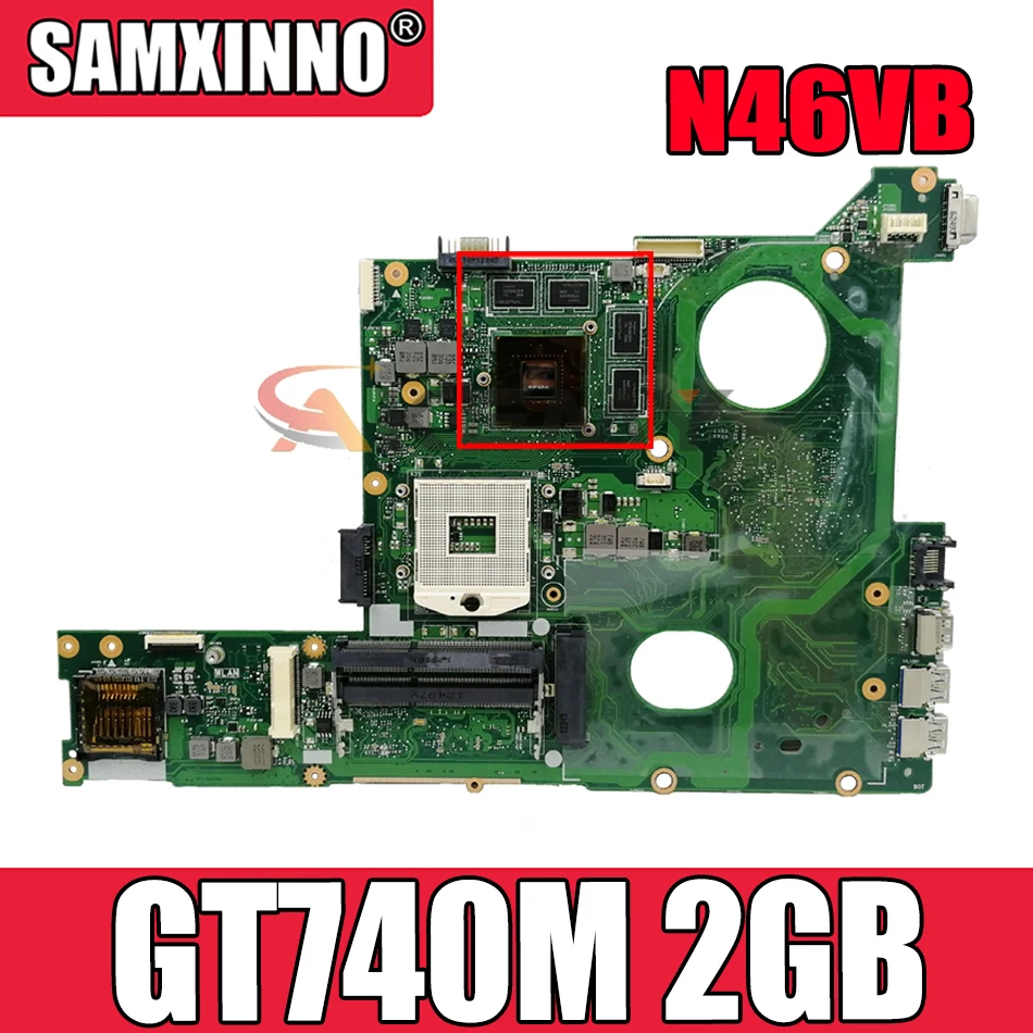 

N46VB GT740M 2GB VRAM Mainboard REV 2.3 SLJ8E HM76 For ASUS N46VZ N46VJ N46VM N46VV N46VB Motherboard 100% Tested
