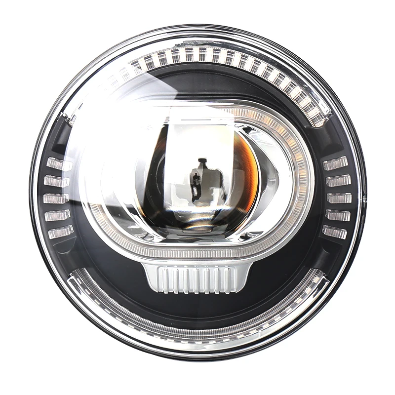 For Jeep Wrangler JK 7inch RGB LED Headlights with Amber Turn Signal Bluetooth control Lights Controlled Halo Ring . | Автомобили и