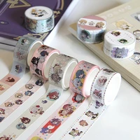 1pcs anime genshin impact washi tapes diy masking adhesive stickers diary decals school stationery decoration supplies 2cm5m
