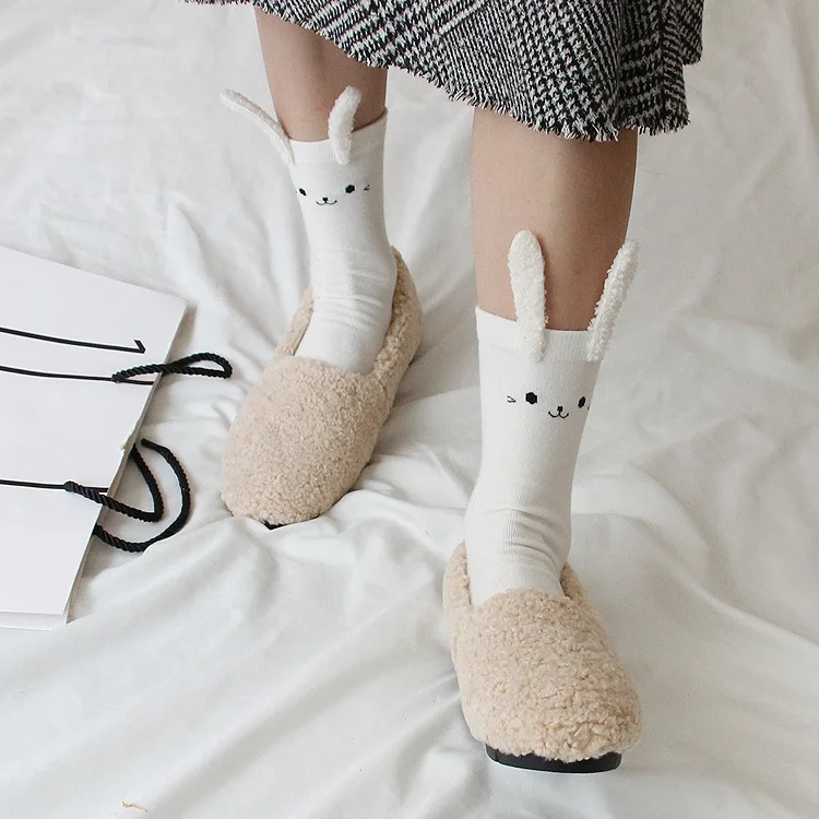 

japanese fashion Spring and Autumn New Cartoon Socks Women Lovely Rabbit Ear Socks Lovely Cotton Creative Socks woman socks