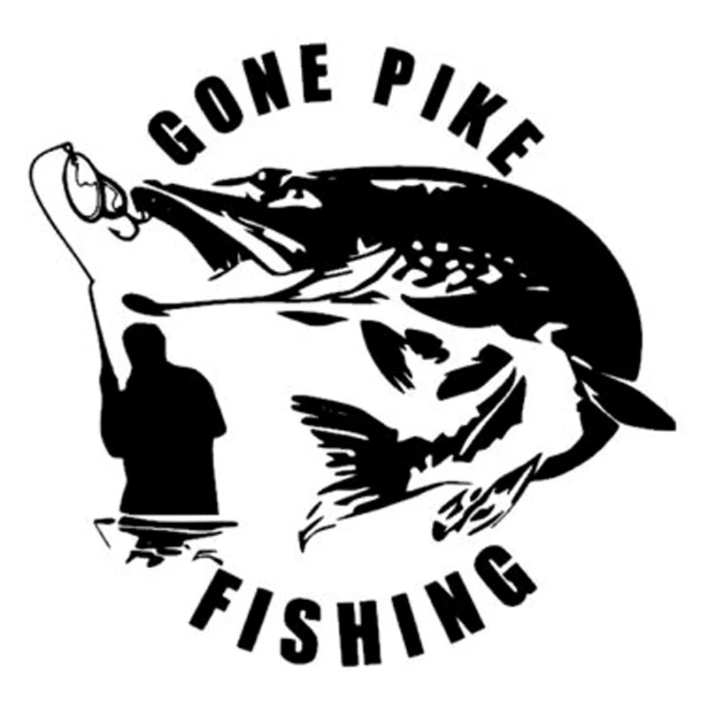 

Car Sticker Gone Pike Fishing Fashion Stickers Decals Vinyl 15 cm*15 cm