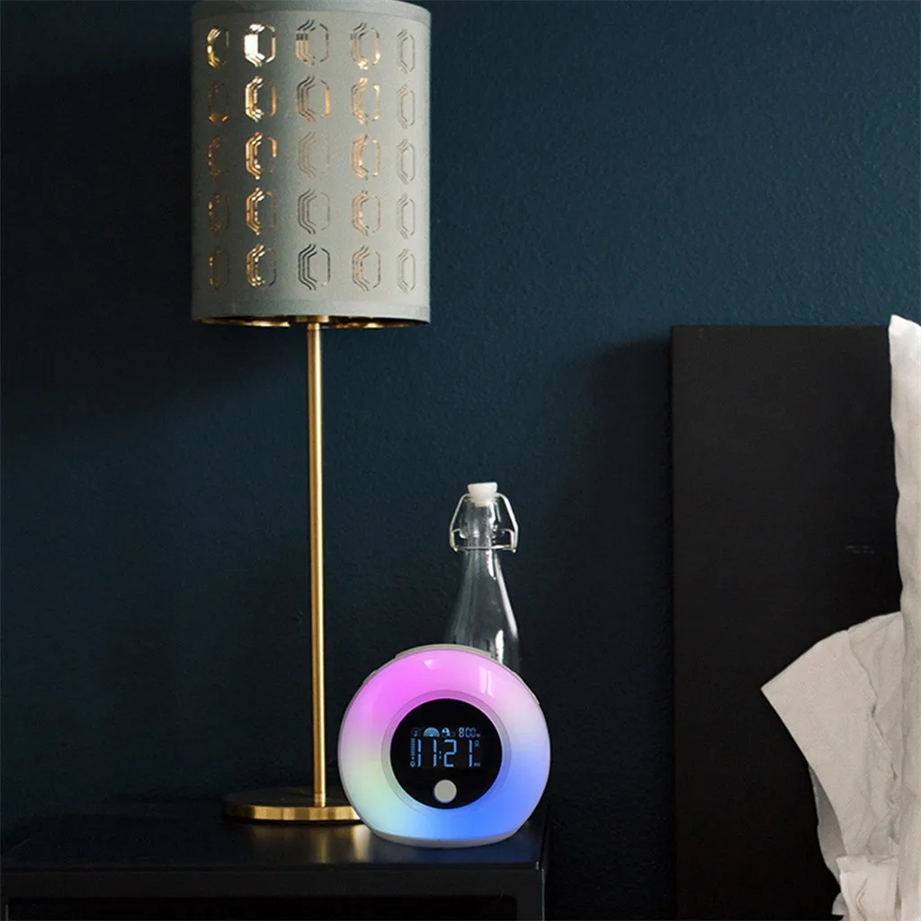 Хит продаж 2019 продуктов светильник будильник bluetooth колонка настольная лампа