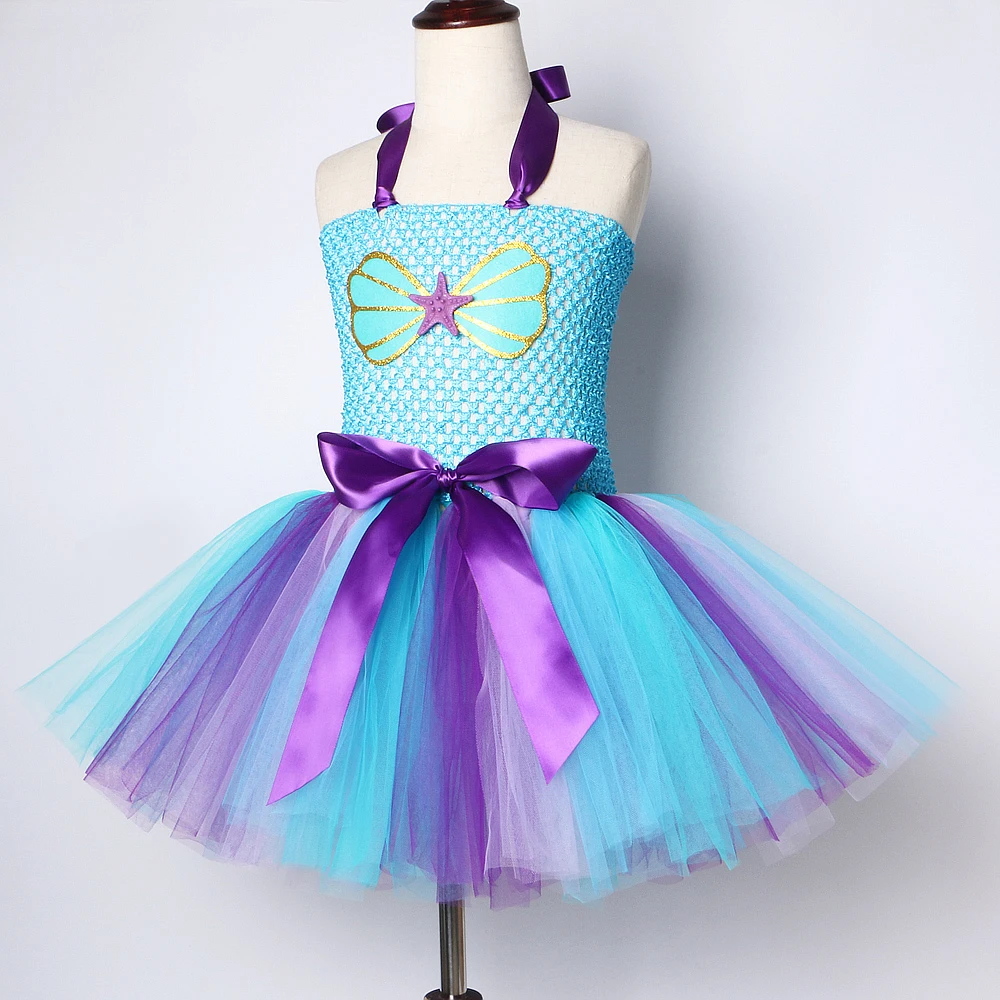 Toddler Little Mermaid Dress Girl Kids Halloween Costume Girls Princess Tutu Dresses for Birthday Party Gift 1-12 Years Old | Детская