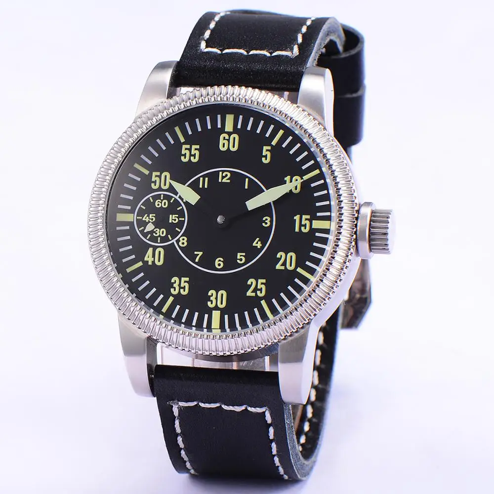 Corgeut Luxury brand46mm stainless steel case sapphire glass night glow dial hands men's mechanical watch 3600/6497hand winding |