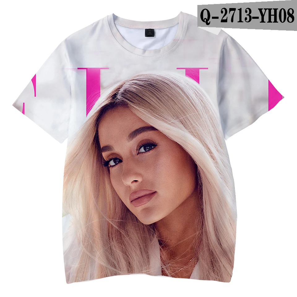 Футболка с 3D принтом «Thank you next Ariana Grande», милая Повседневная модная летняя футболка с круглым вырезом и короткими рукавами для детей - Цвет: 3D
