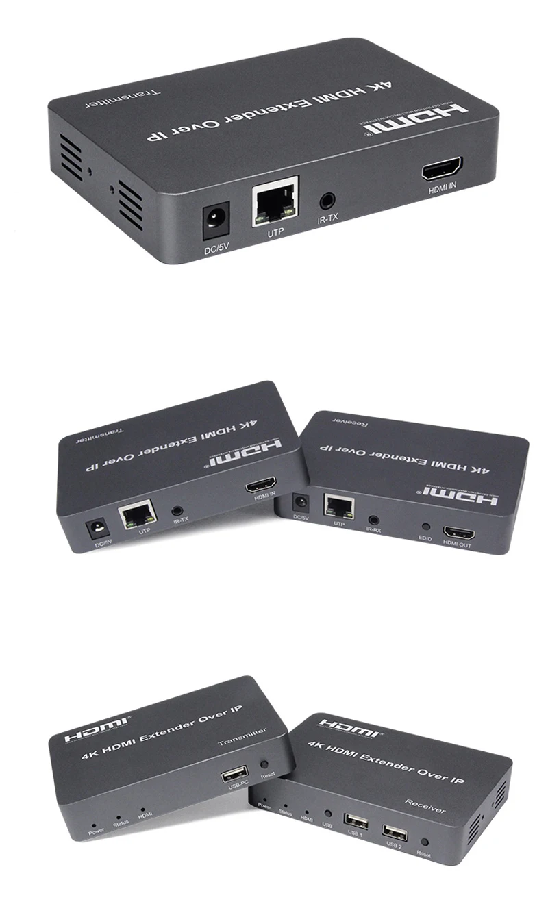 150 м 4 к KVM HDMI удлинитель по IP через UTP RJ45 Cat5E Cat6 Ethernet кабель Поддержка USB мышь клавиатура 1 передатчик 30 приемник