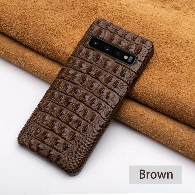 Brown Back Чехол для телефона для samsung Galaxy A50 A70 S7 S8 S9 S10 Plus, Note 8, 9, 10, крокодил хвост текстура чехол для A30 A40 A5 A7 A8 - Цвет: Brown Back