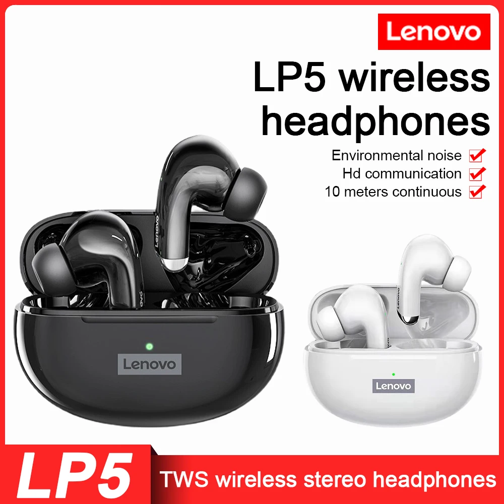 

TWS-наушники Lenovo LP5 с поддержкой Bluetooth 5,0 и микрофоном