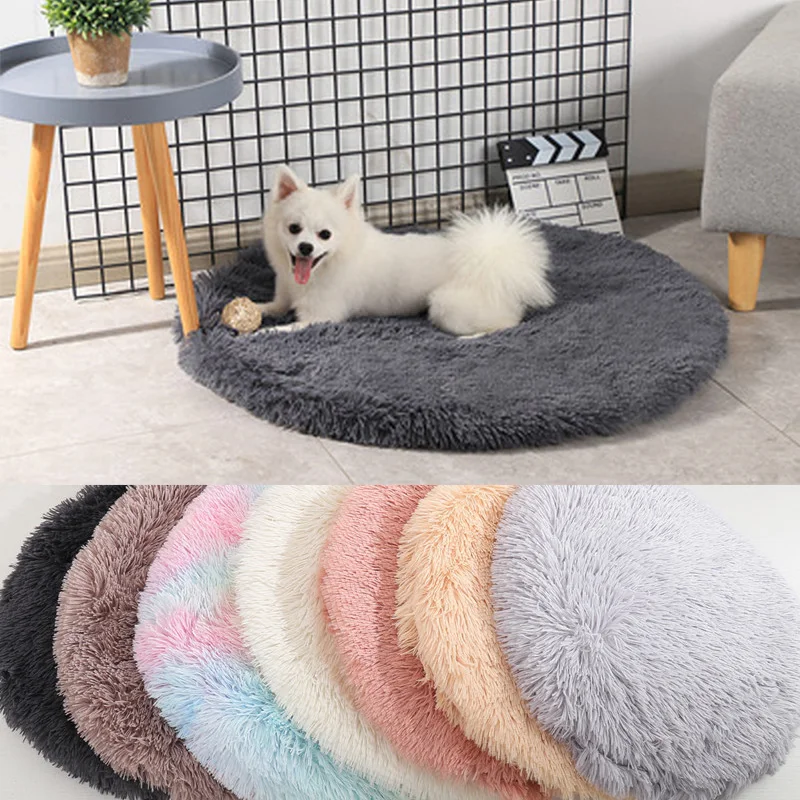 

Plush Pet Round Cushion Autumn And Winter Warm Large, Medium and Small Dog Cage Method Teddy Dog Mat Cat Mat Pet Products