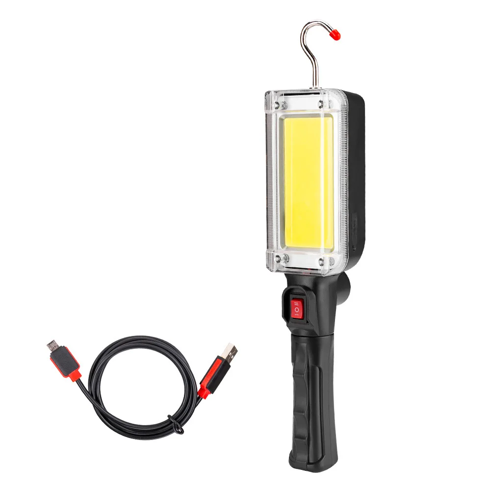 

Camping Flashlight Car Repair COB LED USB Charging Night Riding Magnetic Bright Multifunction Outdoor Safety Work Light Hook