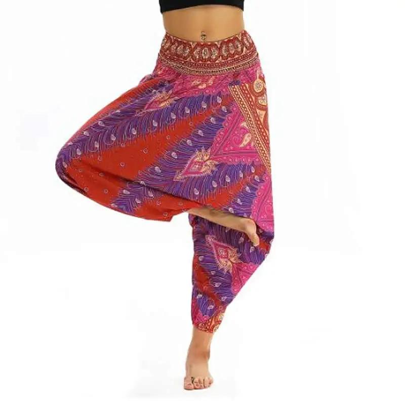 Брюки-султанки женские с высокой талией винтажные повседневные свободные