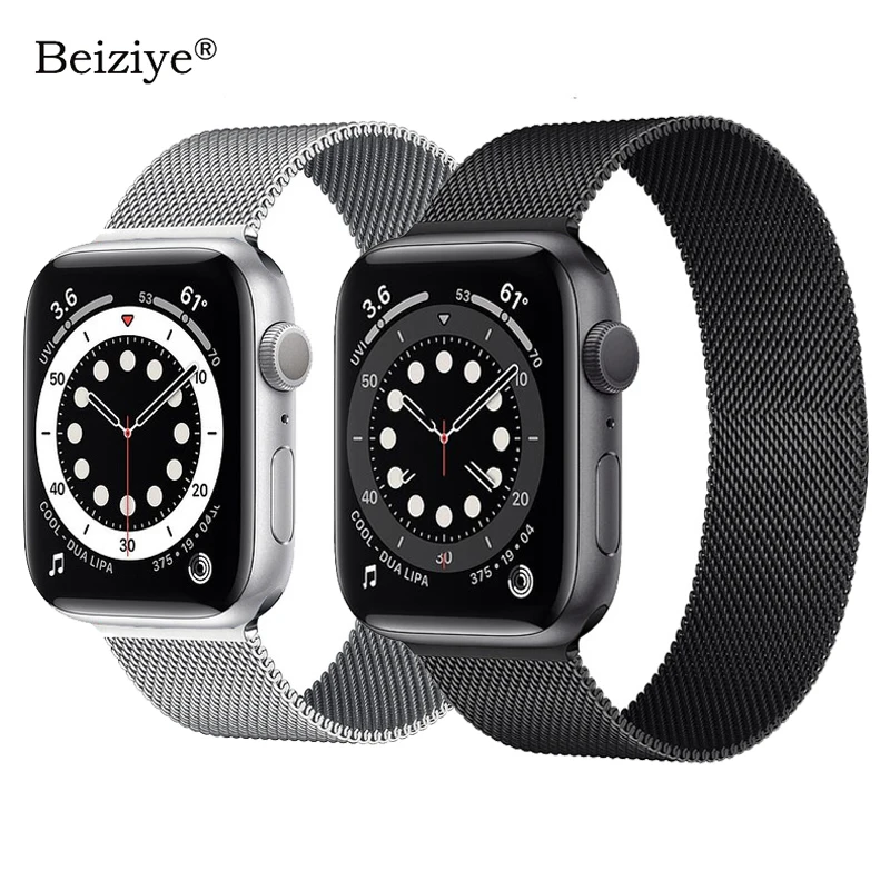 

Milanese Loop Strap For Apple Watch 6 Band 44mm 40mm iwatch 38mm 42mm Series 6 SE 5 4 3 2 1 Stainless Steel Strap Bracelet