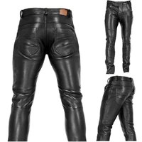 mens goth steampunk pu leather pant black motorcycle rock roll slim legging pants plus size
