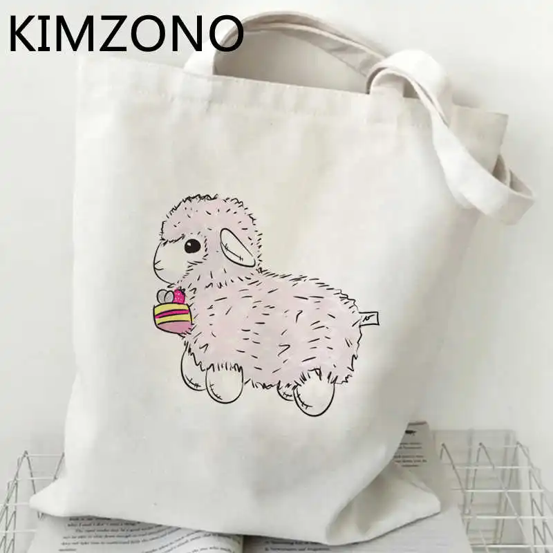 

Alpaca Llama shopping bag shopper handbag bolsas de tela jute bag tote reusable bag woven foldable ecobag grab