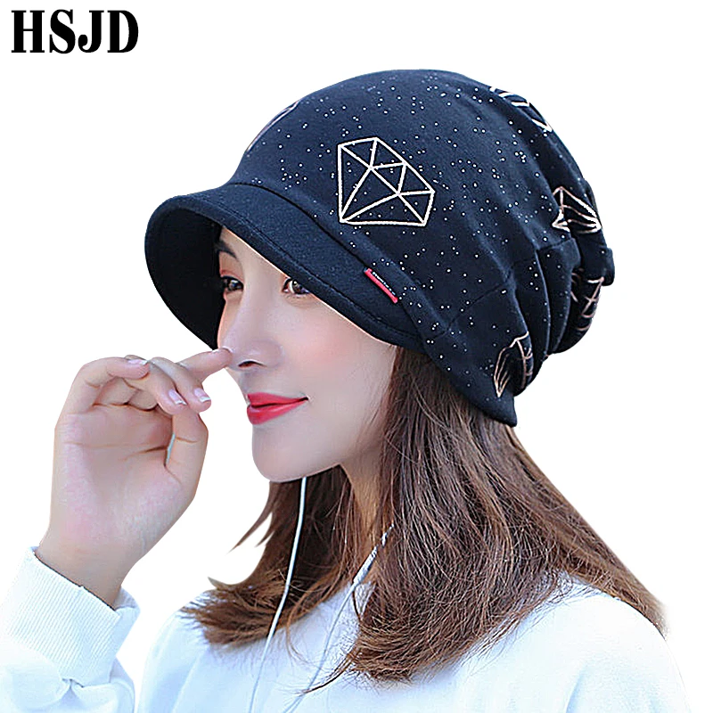 Весенняя женская шапка в стиле хип хоп с блестками и бриллиантами шарф короткими