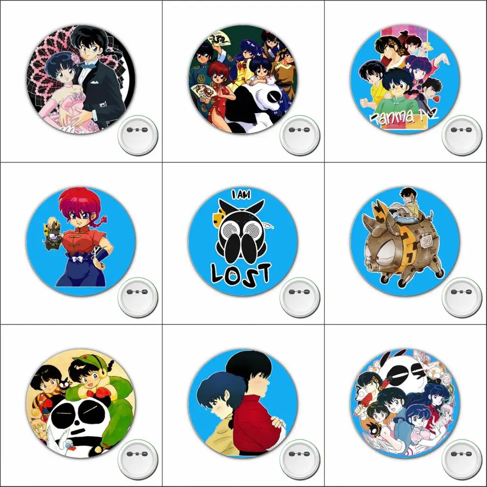 

1pcs anime Ranma Cosplay Badge Cartoon Cute Brooch Pins for Backpacks bags Badges Button Clothes Accessories