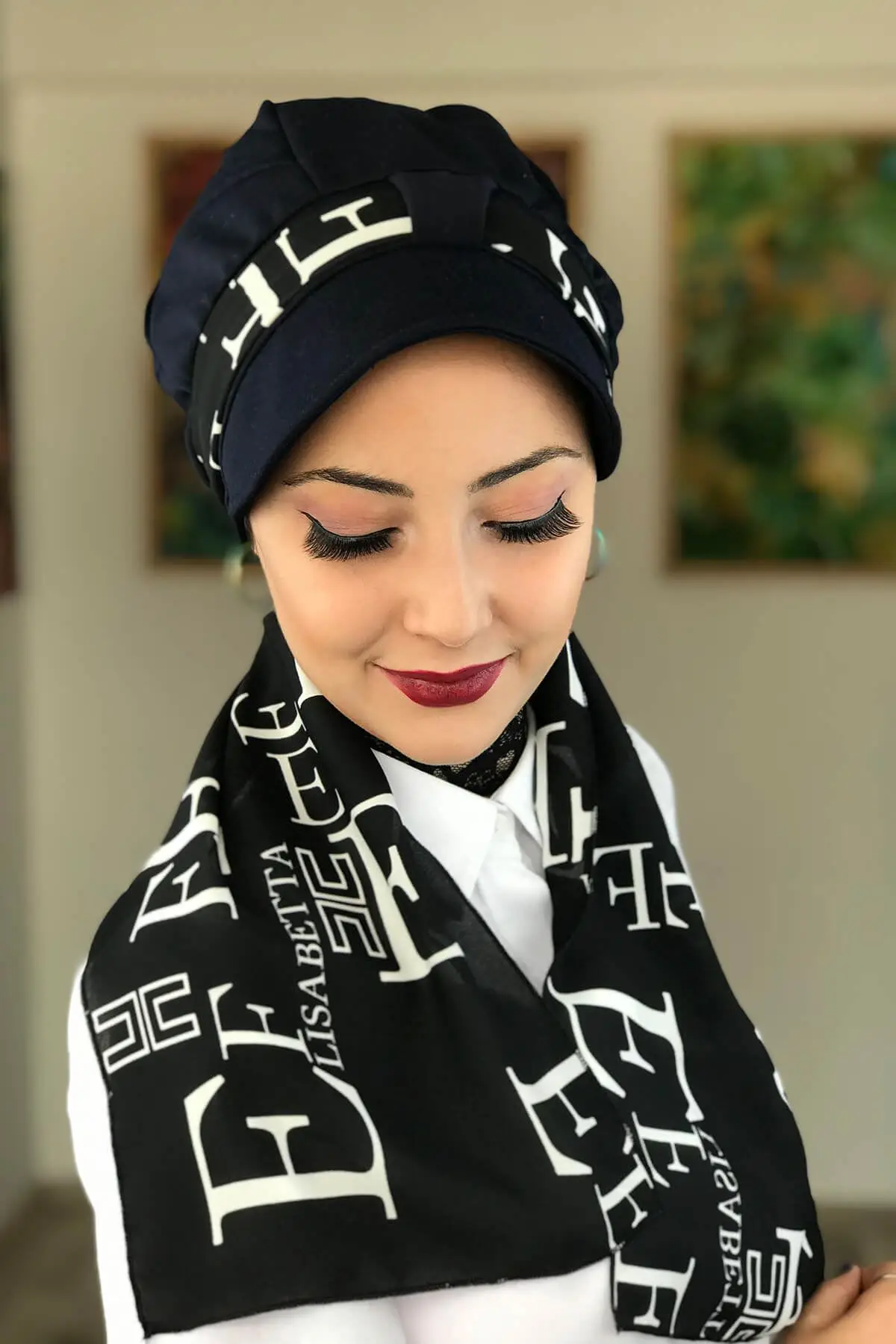 

New Fashion 2021 Islamic 1headscarf Turban Women's Seasonal Bonnet One-piece Foulard Navy Blue Single Biritli Hijab Hat Bathing Cap